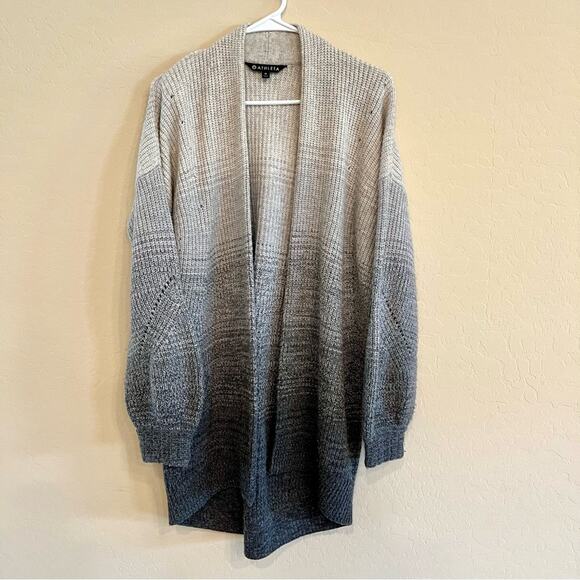 Athleta grey ombré wool cashmere knit open cardigan - Picture 3 of 8